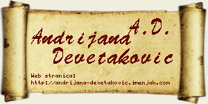 Andrijana Devetaković vizit kartica
